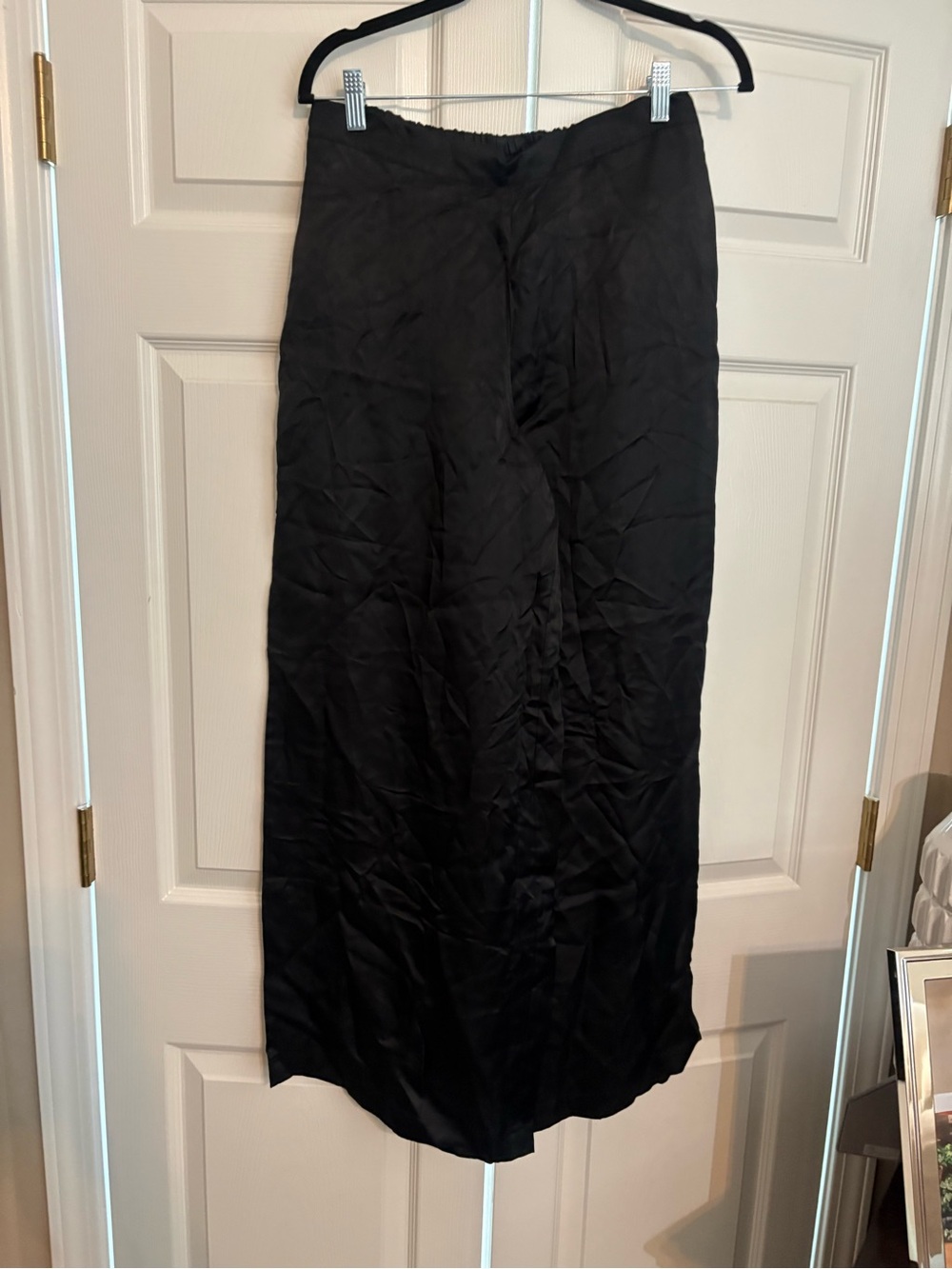 NWOT: Athleta Calm Cool Wide Leg Satin Sleep Pants in Black, Medium - Picture 4 of 4